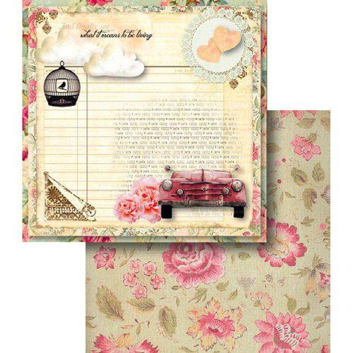 Tamanhos, Medidas e Dimensões do produto Papel Scrapbook Dupla Face Carro e Texto LSCD-370 - Litocart