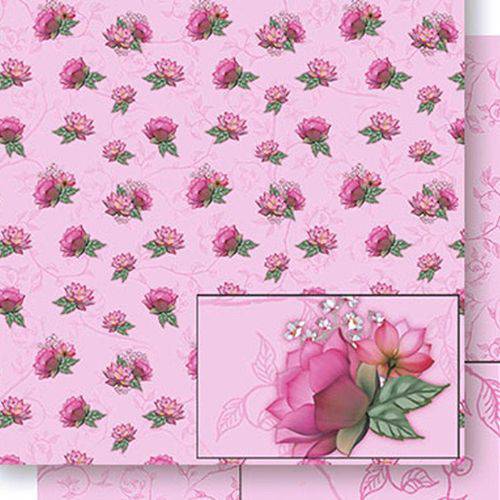 Tamanhos, Medidas e Dimensões do produto Papel Scrapbook Dupla Face Flores de Lótus SD-438 - Litoarte