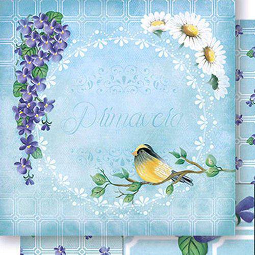 Tamanhos, Medidas e Dimensões do produto Papel Scrapbook Dupla Face Flores e Pássaros SD1045 Lili Negrao - Litoarte