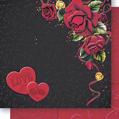 Tamanhos, Medidas e Dimensões do produto Papel Scrapbook Dupla Face Love e Rosas SD-443 - Litoarte