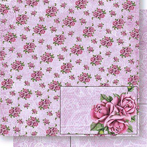 Tamanhos, Medidas e Dimensões do produto Papel Scrapbook Dupla Face Rosas e Arabescos SD-434 - Litoarte