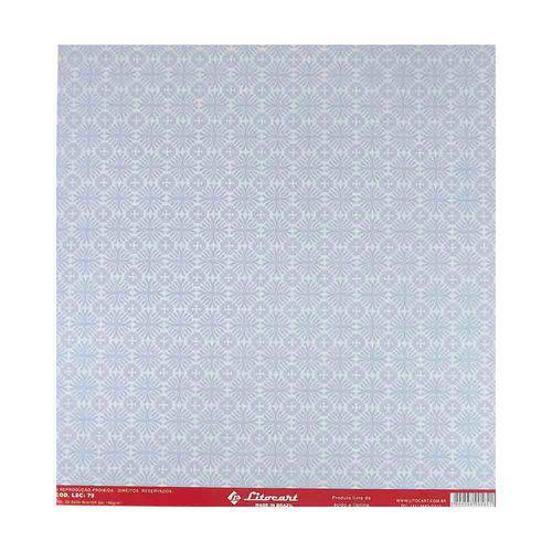 Tamanhos, Medidas e Dimensões do produto Papel Scrapbook Simples Arabescos Azul e Branco Lsc-079 - Litocart