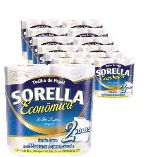 Tamanhos, Medidas e Dimensões do produto Papel Toalha Sorella Branco Folha Dupla 19x22cm Pacote C/24 Rolos