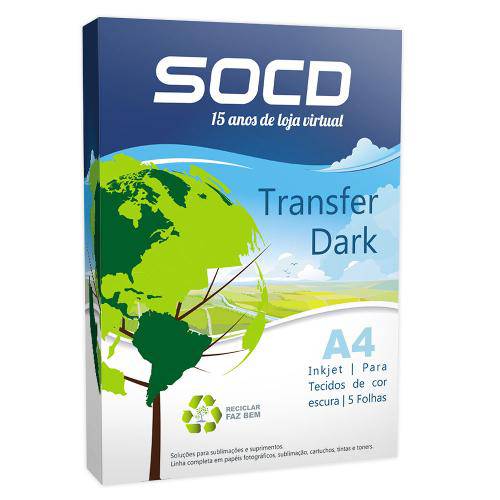 Tamanhos, Medidas e Dimensões do produto Papel Tranfer Inkjet Matte Dark A4 - Pacote com 5 Folhas