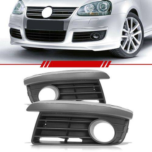 Tamanhos, Medidas e Dimensões do produto Par Moldura Grade do Milha Volkswagen Jetta 2007 2008 2009 2010 com Furo