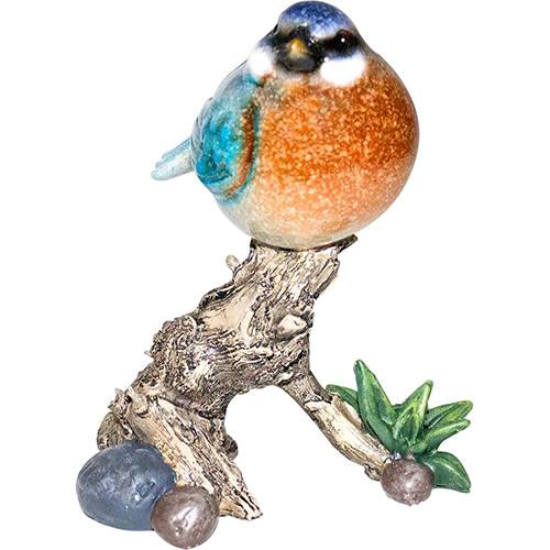 Tamanhos, Medidas e Dimensões do produto Pássaro no Galho Decorativo Resina Azul - Greenway