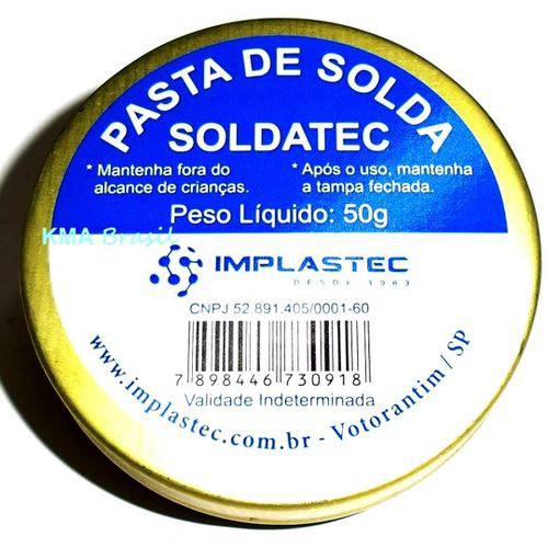 Tamanhos, Medidas e Dimensões do produto Pasta de Solda/ Fluxo em Pasta - Soldatec 50g - Implastec