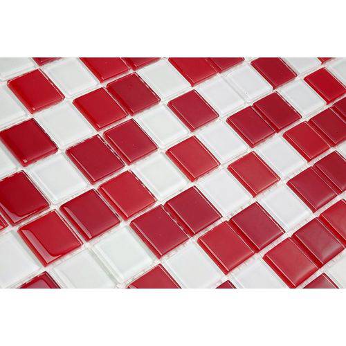 Tamanhos, Medidas e Dimensões do produto Pastilha de Vidro MIX02 Vermelho e Branco