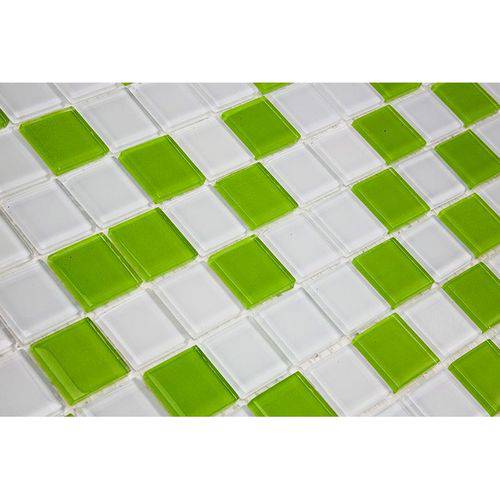 Tamanhos, Medidas e Dimensões do produto Pastilha de Vidro MIX05 Branco e Verde