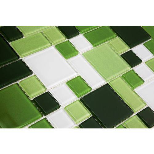 Tamanhos, Medidas e Dimensões do produto Pastilha Modulare MTS152 Verde e Branco 30x30