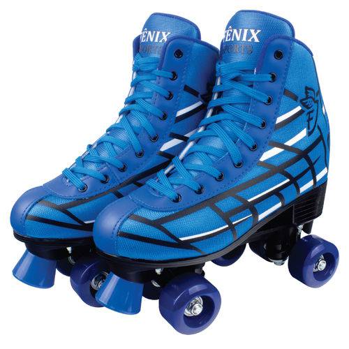 Tamanhos, Medidas e Dimensões do produto Patins 4 Rodas Roller Skate Fenix Menino Azul