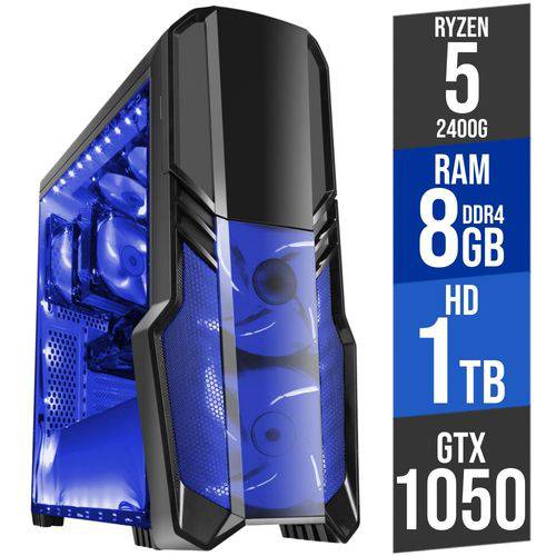 Tamanhos, Medidas e Dimensões do produto Pc Gamer Fort Shield Ryzen 5 2400G 8GB DDR4 (Geforce GTX 1050 2GB) HD 1TB