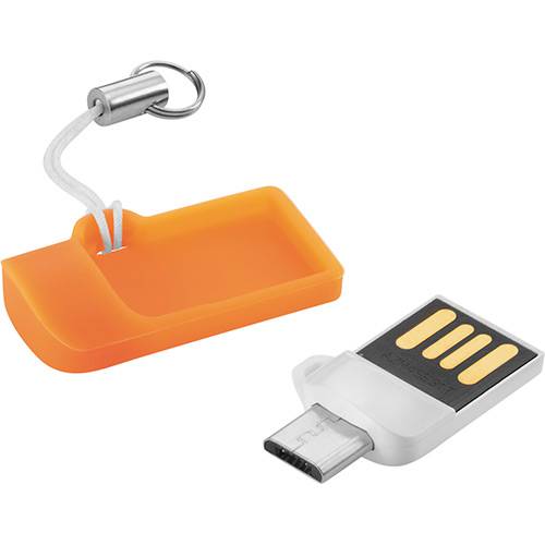 Tamanhos, Medidas e Dimensões do produto Pen Drive 16GB Multilaser Dual USB - Branco/Laranja