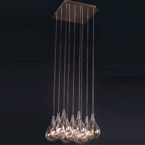 Tamanhos, Medidas e Dimensões do produto Pendente Drop de Metal e Vidro Cromado e Transparente- Bella Iluminação