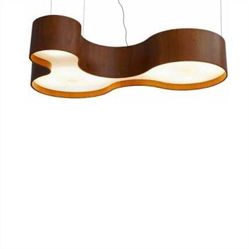 Tamanhos, Medidas e Dimensões do produto Pendente em Madeira Semi Cilínd. Curve II 20x80x55cm para 5 Lâmpadas E27 Normal ou LED - Union 115