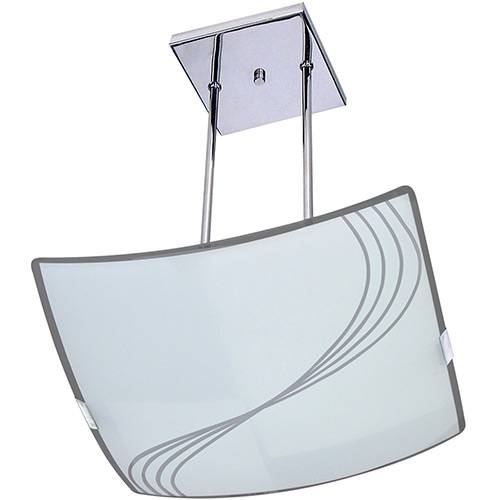 Tamanhos, Medidas e Dimensões do produto Pendente Linhas Quadrado Metal/Vidro Branco - Attena