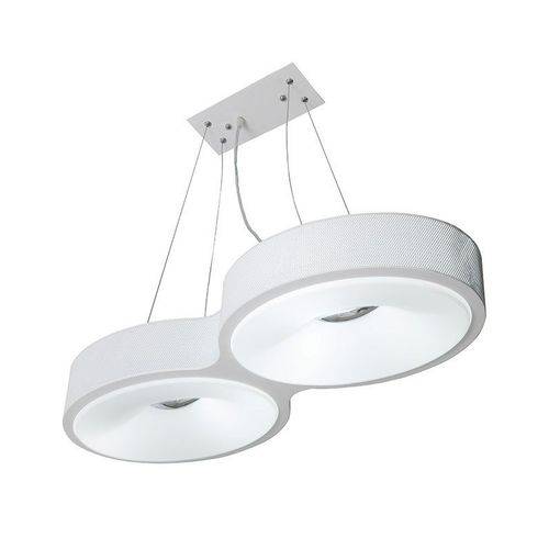 Tamanhos, Medidas e Dimensões do produto Pendente Luminária de Teto Branca Moderna Drum 2 Acabamento em Aço Decoração de Interiores Indoor