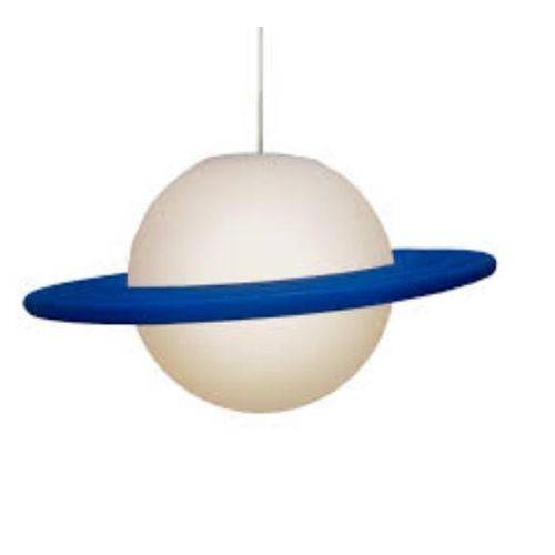 Tamanhos, Medidas e Dimensões do produto Pendente Luminária Infantil Planeta Saturno Anel Azul