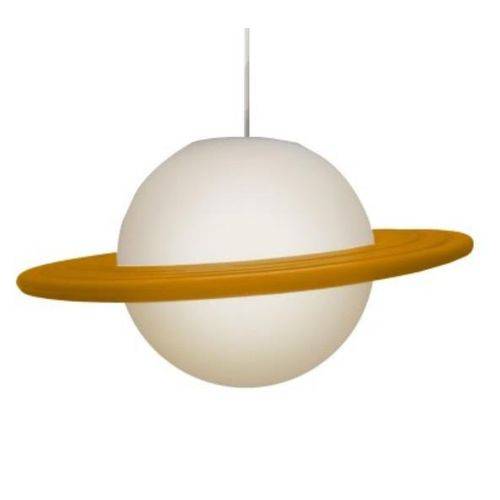 Tamanhos, Medidas e Dimensões do produto Pendente Luminária Infantil Planeta Saturno Anel Laranja