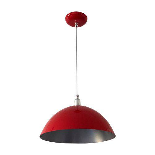 Tamanhos, Medidas e Dimensões do produto Pendente Meia Lua Meia Bola Esfera Alumínio 27cm - Vermelho - Plugador