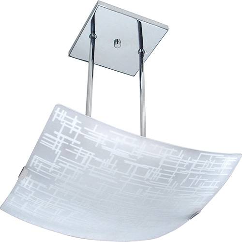 Tamanhos, Medidas e Dimensões do produto Pendente Textura Quadrado Metal/Vidro Branco - Attena