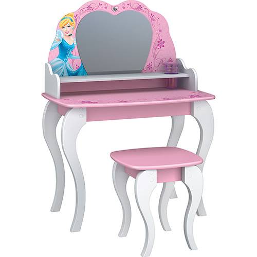 Tamanhos, Medidas e Dimensões do produto Penteadeira Infantil com Banqueta Princesas Disney Star 3A Branco e Rosa - Pura Magia