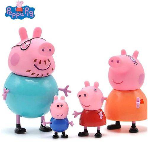 Tamanhos, Medidas e Dimensões do produto Peppa Pig George e Família Pig Completa Bonecos Miniatura