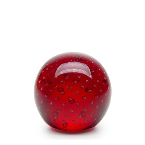 Tamanhos, Medidas e Dimensões do produto Peso de Papel Tela Bola Vermelho - Murano - Cristais Cadoro