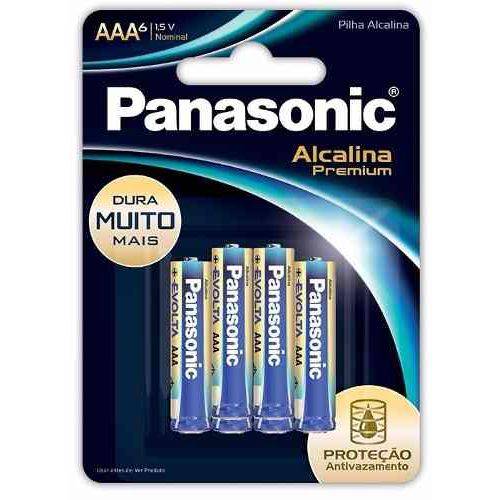 Tamanhos, Medidas e Dimensões do produto Pilha Alcalina Premium Palito Aaa Panasonic 8 Cartelas com 6 Unidades