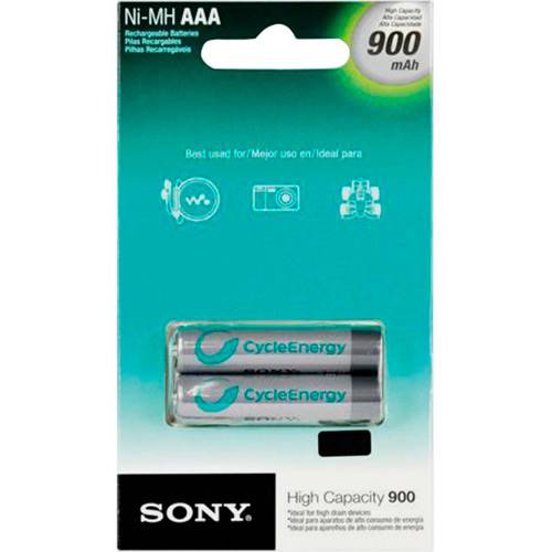 Tamanhos, Medidas e Dimensões do produto Pilhas Recarregáveis AAA 900 C/2 Unidades - Sony