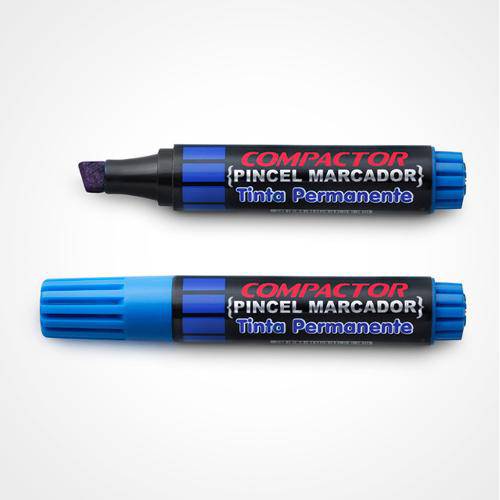 Tamanhos, Medidas e Dimensões do produto Pincel Marcador Permanente Azul Compactor | 12 Unidades