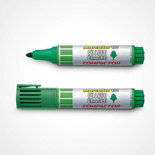 Tamanhos, Medidas e Dimensões do produto Pincel Marcador Quadro Branco Verde Compactor | 12 Unidades