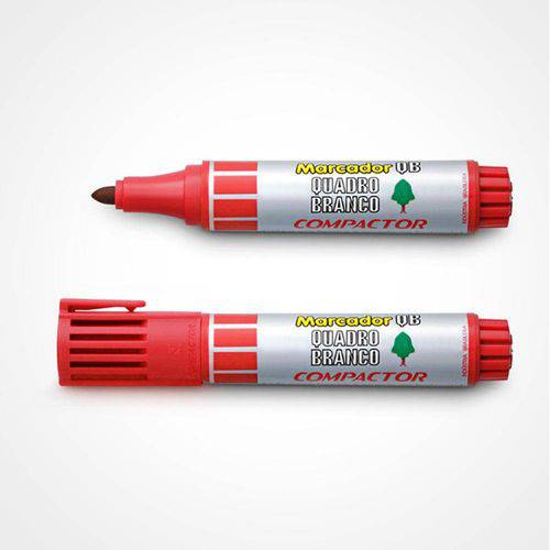 Tamanhos, Medidas e Dimensões do produto Pincel Marcador Quadro Branco Vermelho Compactor | 12 Unidades