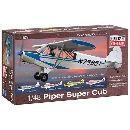 Tamanhos, Medidas e Dimensões do produto Piper PA-18 Super Cub - 1/48 - Minicraft 11678