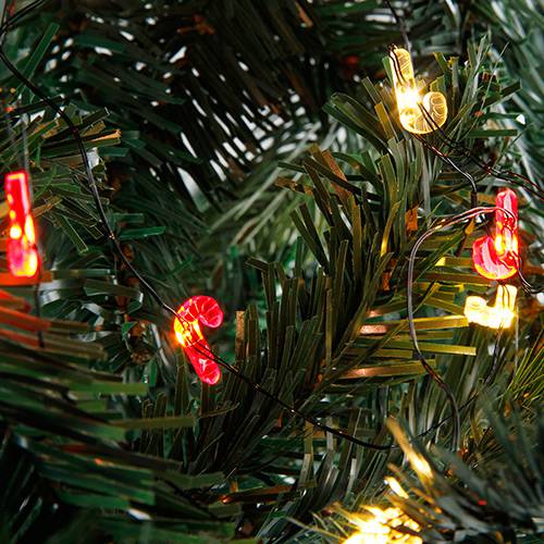 Tamanhos, Medidas e Dimensões do produto Pisca-Pisca 20 Lâmpadas Luz Brilhante em Formato de Bengala - Christmas Traditions