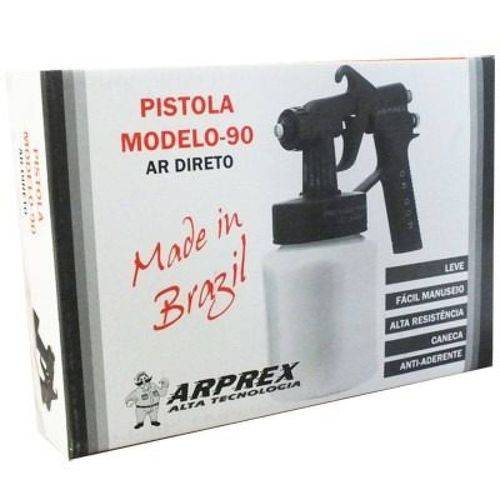Tamanhos, Medidas e Dimensões do produto Pistola de Pintura Ar Direto Bico 1,2mm Mod. 90 Arprex