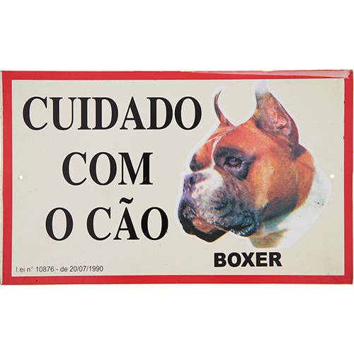 Tamanhos, Medidas e Dimensões do produto Placa Advertência Stop Boxer - Maschi-Dog