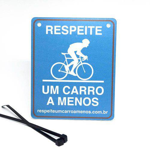 Tamanhos, Medidas e Dimensões do produto Placa de Sinalização "Respeite um Carro a Menos" Azul Masculina para Bicicleta Speed