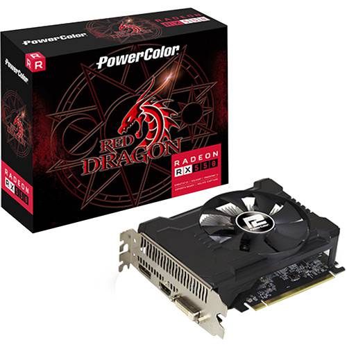Tamanhos, Medidas e Dimensões do produto Placa de Vídeo Power Color Radeon Rx 550 Red Dragon 2g Gddr5 128 Bits, (AXRX 550 2GBD5-DHA/OC)