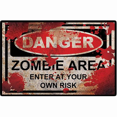 Tamanhos, Medidas e Dimensões do produto Placa Decorativa 5073 Zombie Zone - At.home