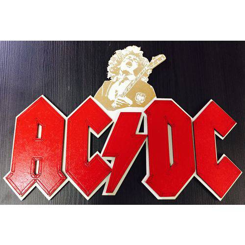 Tamanhos, Medidas e Dimensões do produto Placa Decorativa Acdc Tamanho 25 X 18 Cm Ideal para Presente