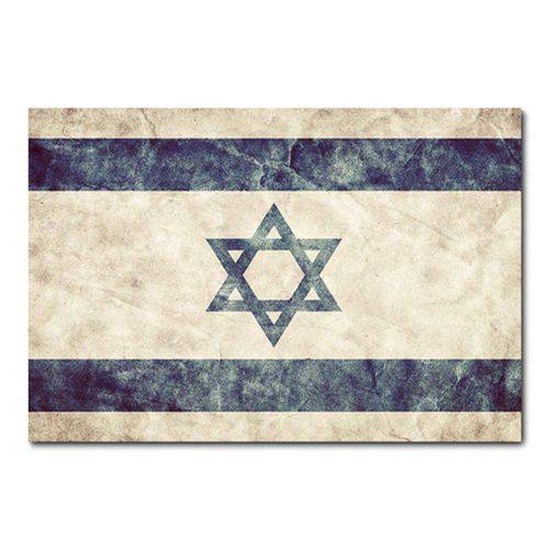 Tamanhos, Medidas e Dimensões do produto Placa Decorativa - Bandeira Israel - 0311plmk