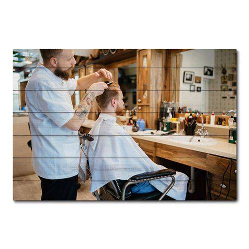 Tamanhos, Medidas e Dimensões do produto Placa Decorativa - Barber Shop - Barbearia - 0988plmk