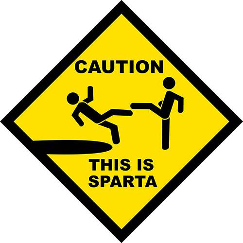Tamanhos, Medidas e Dimensões do produto Placa Decorativa: Caution, This Is Sparta