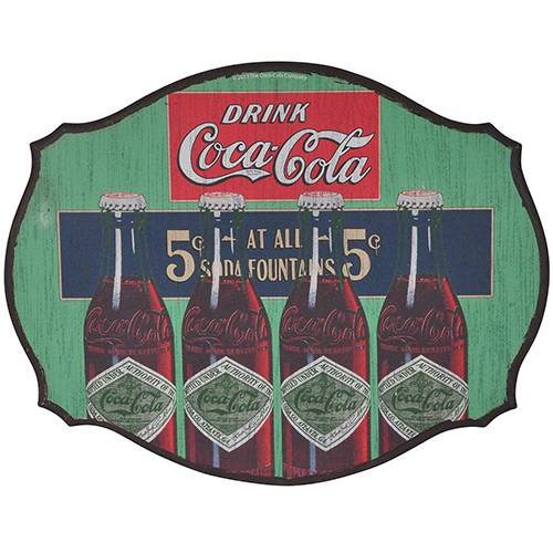 Tamanhos, Medidas e Dimensões do produto Placa Decorativa Coca-Cola 93025425 MDF Four Bottles Colorido - Urban