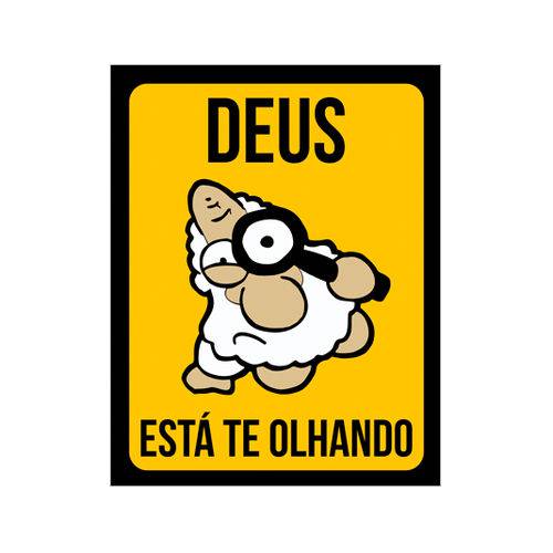 Tamanhos, Medidas e Dimensões do produto Placa Decorativa - Deus Olhando - Legião Nerd