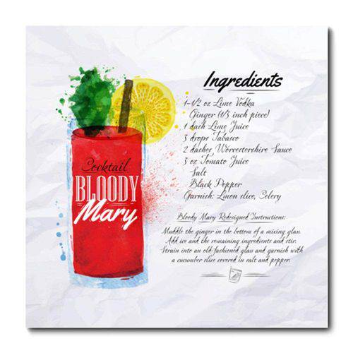 Tamanhos, Medidas e Dimensões do produto Placa Decorativa - Drink Bloody Mary - 0940plmk