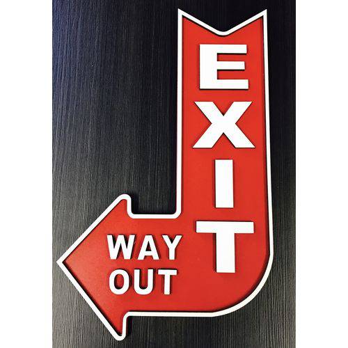 Tamanhos, Medidas e Dimensões do produto Placa Decorativa Exit em Mdf Tamanho 17,4 X 28 Cm