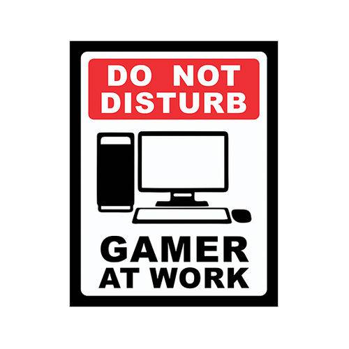 Tamanhos, Medidas e Dimensões do produto Placa Decorativa - Gamer At Work Pc - Legião Nerd