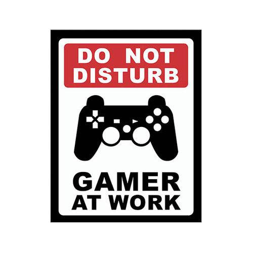 Tamanhos, Medidas e Dimensões do produto Placa Decorativa - Gamer At Work Ps - Legião Nerd